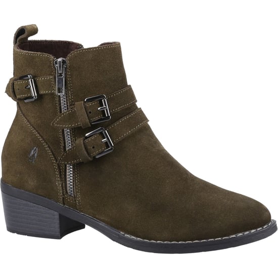 Hush Puppies Jenna Leren Dames Laarzen Khaki - Image 1