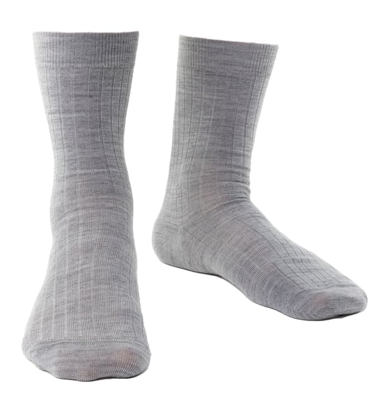 Steven - Heren 1 Paar Merino Wol Sokken met Zachte Boord, Niet-elastische Sokken - Lichtgrijs - Image 1