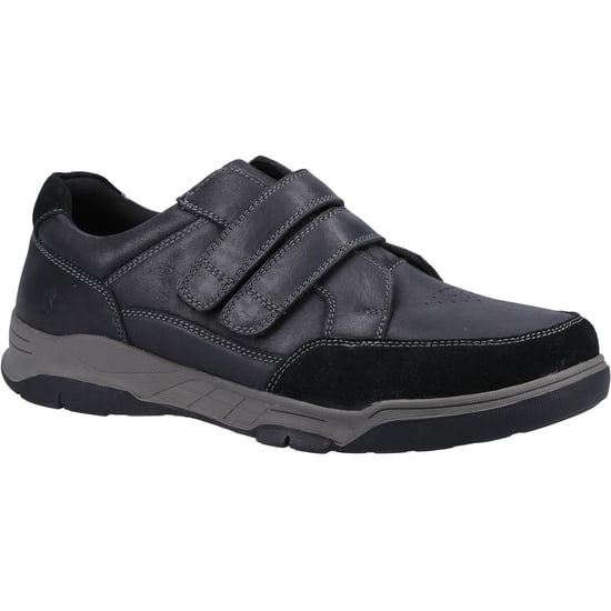 Hush Puppies Heren Fabian leren schoenen met dubbele band (Zwart) - Image 1