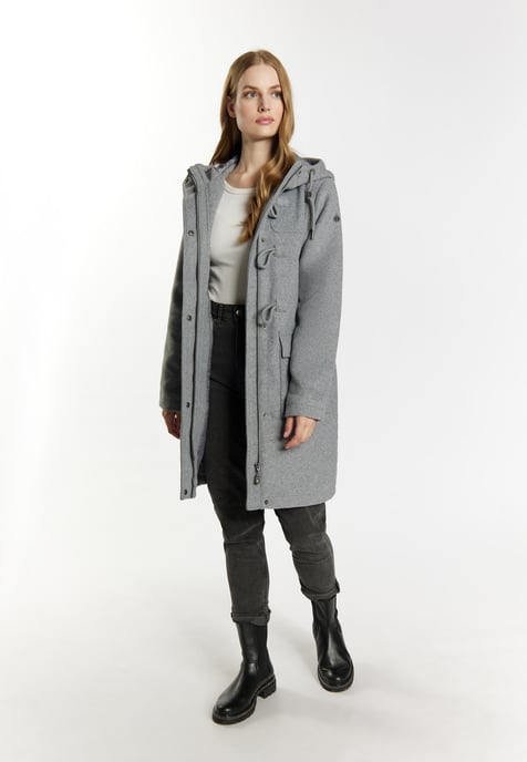Dreimaster Duffelcoat van wolmix Dames grijs melange - Image 2