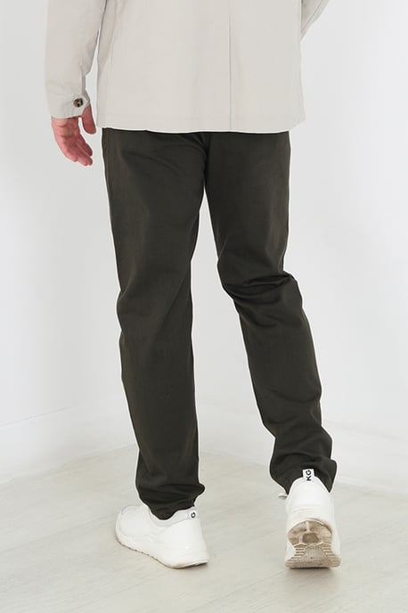 Khaki 'Armstrong' Cotton Chino Trousers