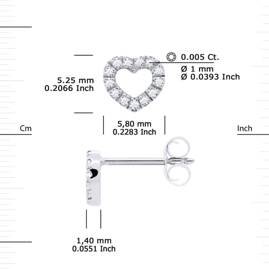 DIADEMA - Earrings with Diamonds - Heart - White Gold