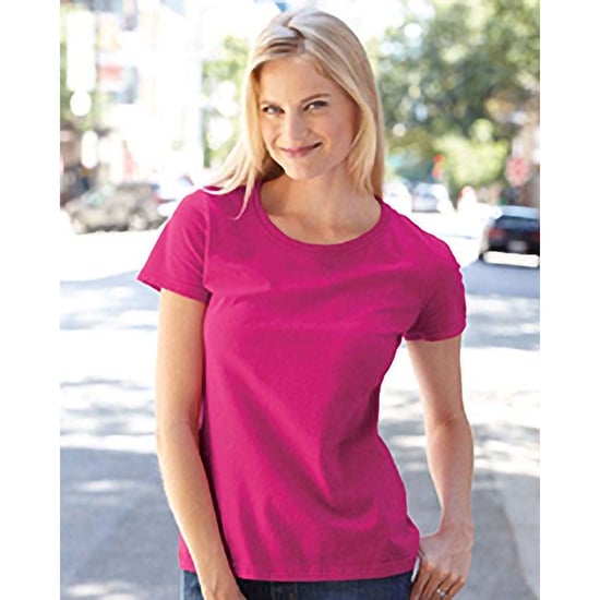 Fruit Of The Loom Vrouwen / Dames Fit Ringgesponnen Premium Tshirt (Fuchsia) - Image 2