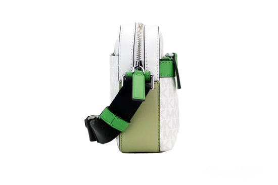 Michael Kors Women's Cooper Small Bright White Palm Signature PVC Utility Crossbody Bag