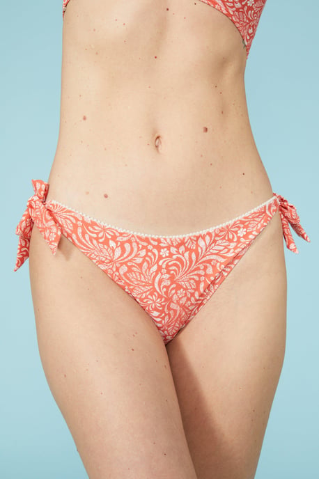 Tie Side Brief With Crochet Trim