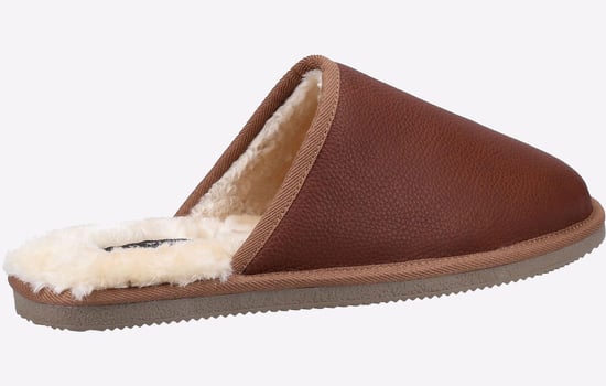 Hush Puppies Coady Suède Heren Pantoffels In Het Beige - Image 3
