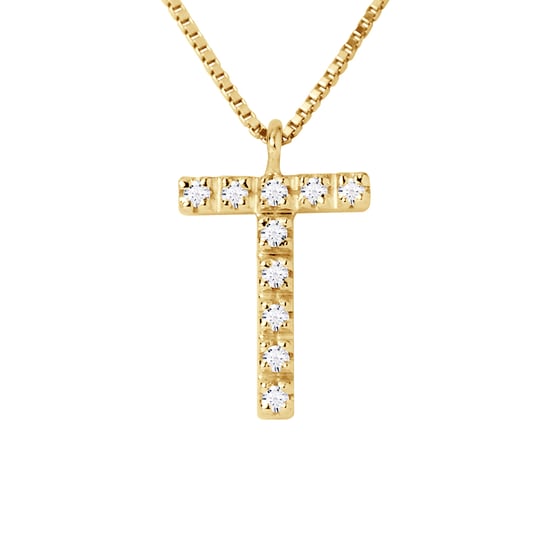 DIADEMA - Necklace with Diamonds - T - Yellow Gold