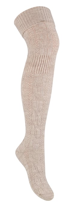Steven - Dames 1 Paar Over De Knie Wol Sokken | Winter Warme Lange Sokken - Beige - Image 1
