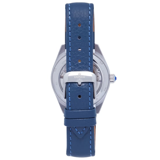Empress Magnolia Automatic MOP Skeleton Dial Leather-Band Watch