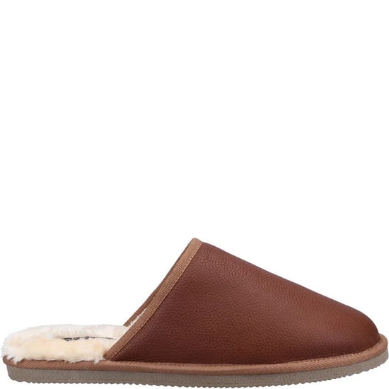 Hush Puppies Heren Coady Leren Slippers (Tan) - Image 2