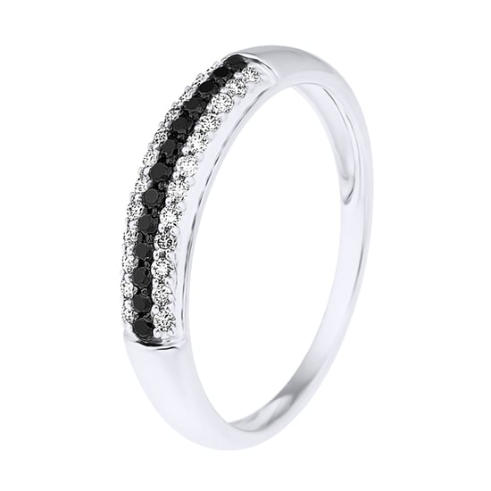 DIADEMA - Ring - Prestige Diamonds White and Black - White Gold