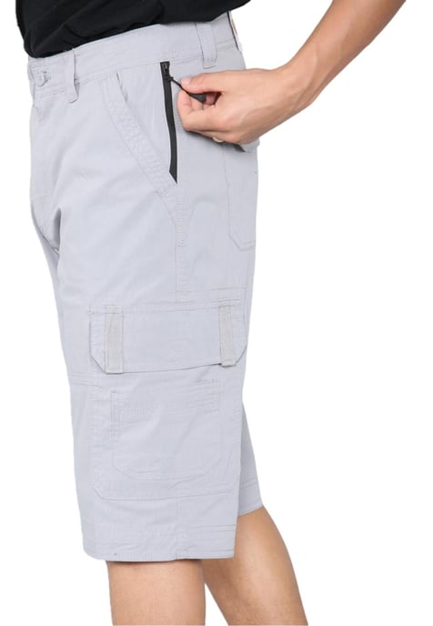 Heren cargo multi-pocket sneldrogende shorts in grijs - Image 3