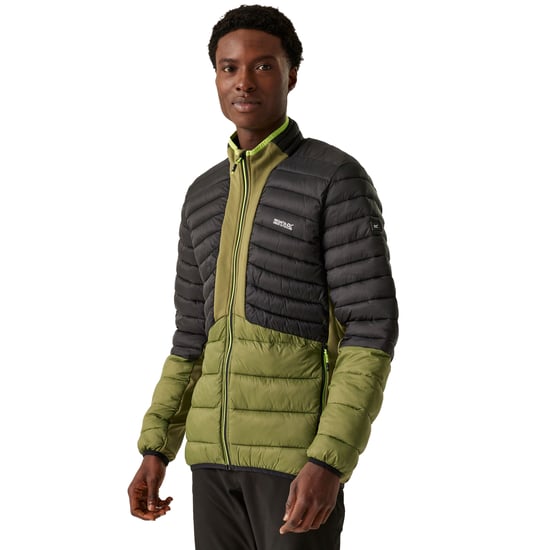 Regatta Mens Leedre Colour Block Hybrid Jacket (Nephrite Green/Black)