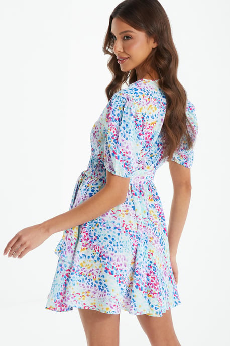 Multicoloured Animal Print Skater Mini Dress