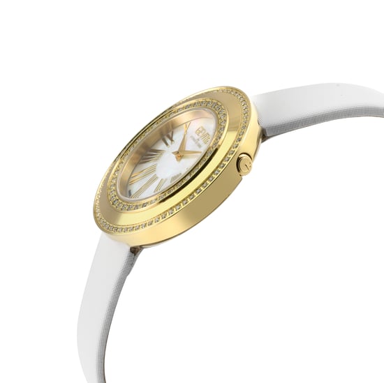 Gevril Women's Gandria Swiss Diamond White MOP Dial, Genuine Italian Made Leather Watch