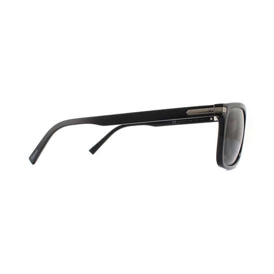 Polaroid Rectangle Mens Black Grey Polarized Sunglasses