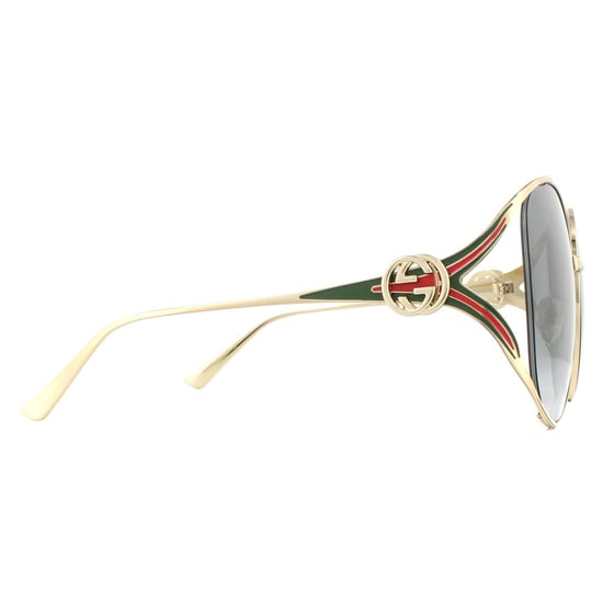 Gucci Sunglasses GG0225S 001 Gold Grey Gradient
