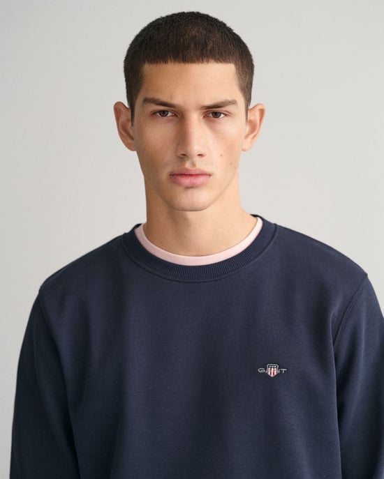 GANT Mens Regular Fit Shield Logo Crew Neck Sweatshirt - Image 3