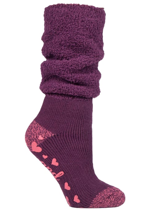 Heat Holders Dames antislip thermo bedsokken - Wijn (Traag) - Image 1