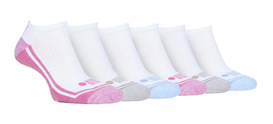 Jeep - Set van 6 laag uitgesneden gymsokken voor dames - Wit / Roze - Image 1