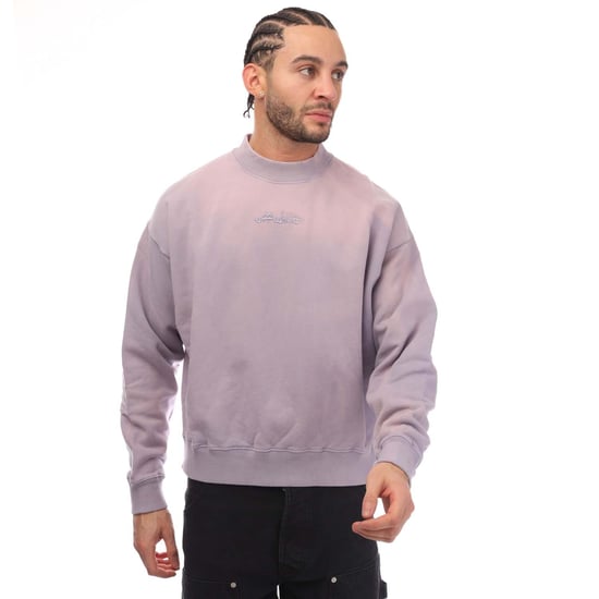 Heren Off White Laundry Script Skate Crewneck Sweatshirt in Lila - Image 1