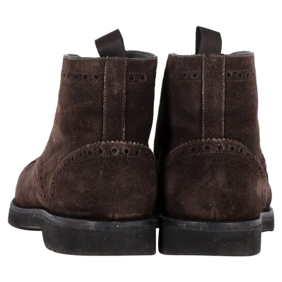 Tom Ford Laser Cut Lacer-Up Chukka Boots in Brown Suede - Image 5