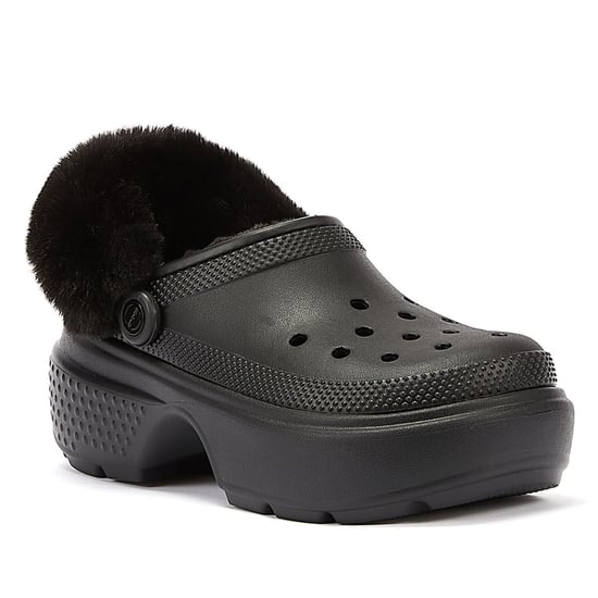 Crocs Stomp Gevoerd Klomp Dames Zwart Sandalen - Image 2