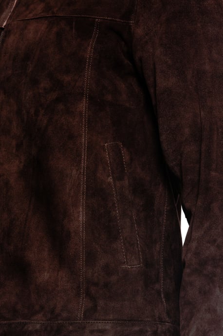 Retro biker jacket from goat suede