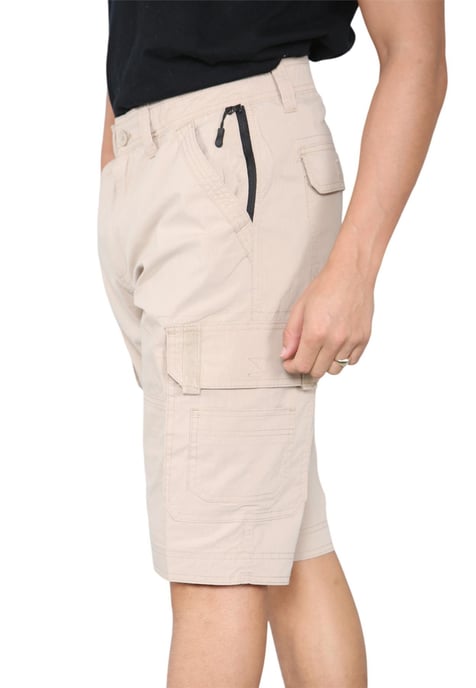 Heren cargo multi-pocket sneldrogende shorts in zand - Image 3