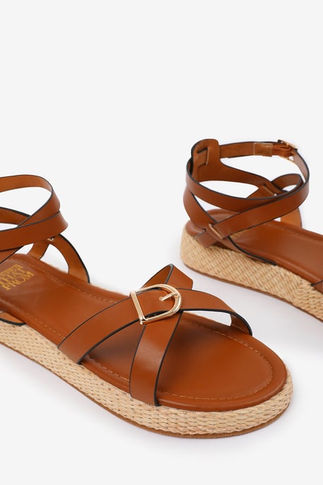 Wheres That From Womens 'Sofia' Cross Over Buckle Strap Sandals - Image 4