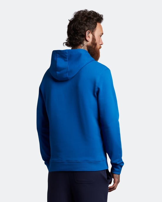 Lyle & Scott trui met capuchon in blauw - Image 4