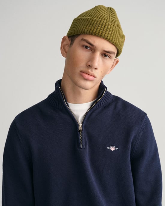 GANT Mens Casual Cotton Half Zip Jumper