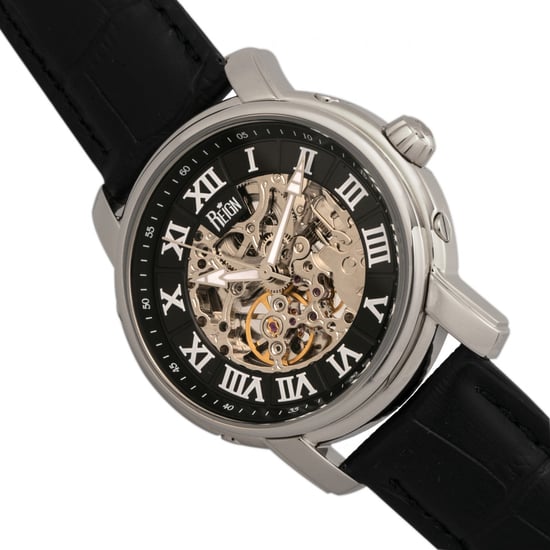 Reign Kahn Automatic Skeleton Leather-Band Watch