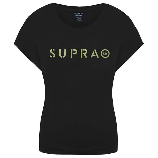 Supra Short Sleeve Round Neck Black Womens All Caps T-Shirt 192225 010