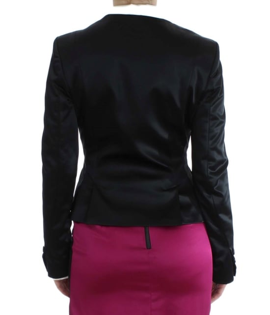 Exte Vrouwen Zwart Roze Stretch Blazer Jasje - Image 3