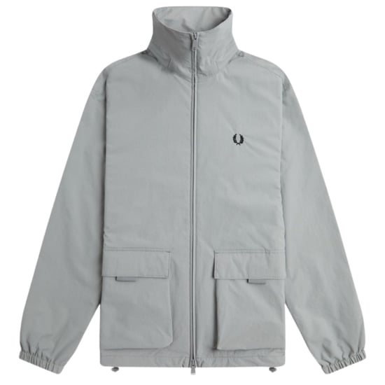 Fred Perry Patch Pocket Zip Closure Grey Jacket
