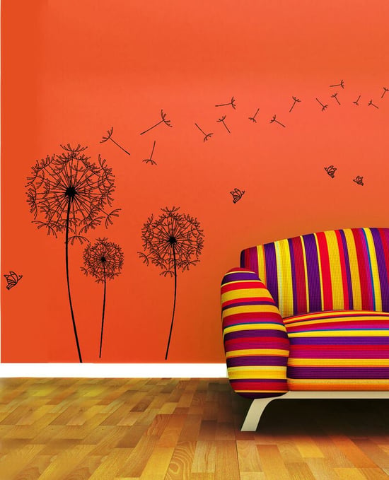 Huge Black Dandelion Wall Stickers, Kitchen, Bathroom, Living room, Self-adhesive, Decal, Decoration,DIY, Flowers
