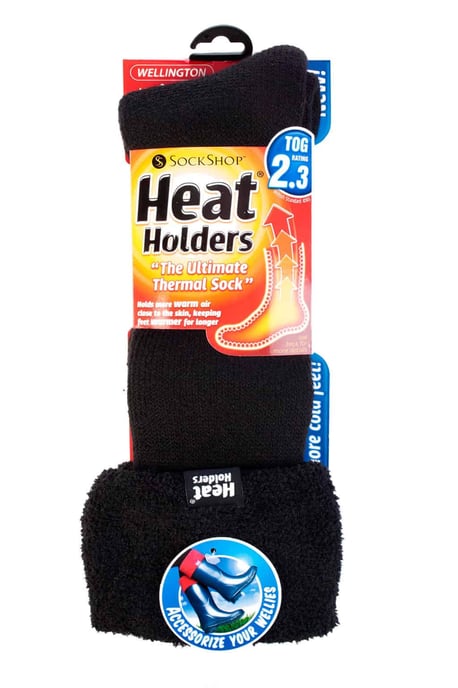 Heat Holders Dames Thermische Wellington Boot Sokken - Zwart - Image 2