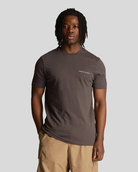 Lyle & Scott effen gunmetal T-shirt met geborduurd logo - Image 1