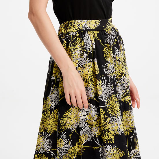Lange rok met lineaire print en ruches - Image 4