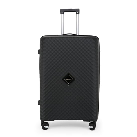 Dual 4 Wheel Robust Lightweight TSA Hard Shell Black Suitcase Luggage Travel Bags Set