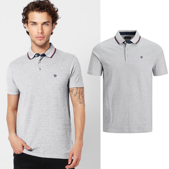 Jack & Jones Men's Logo Polo Shirt, Short-Sleeved, Casual