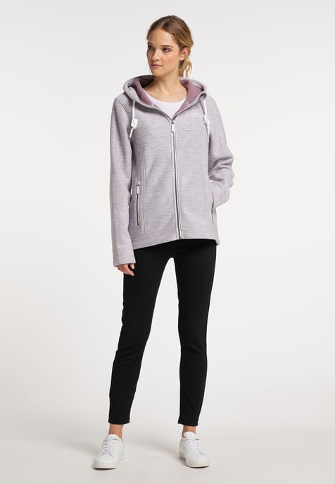 ICEBOUND Yuka serie Gebreide fleece jas Dames licht lavendel melange - Image 2