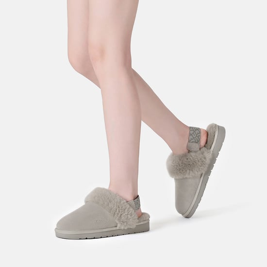EVER AU Women Pelican Removable Strap Slingback Slippers - Grey
