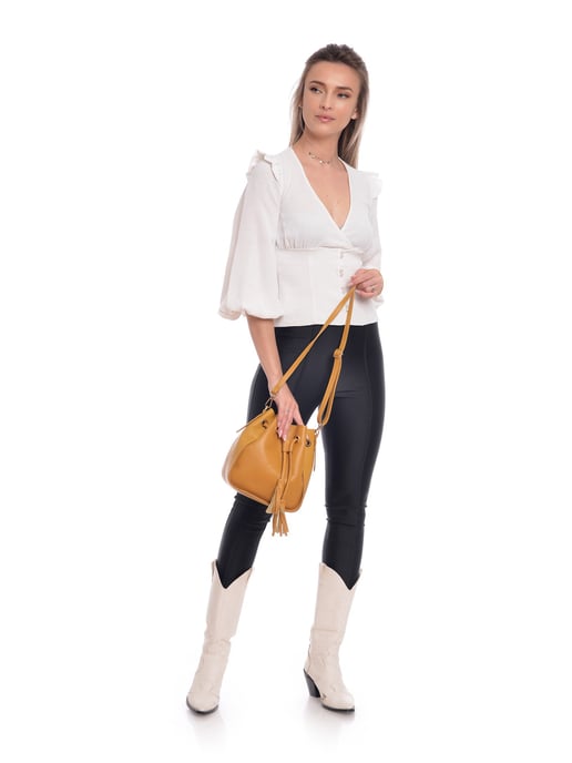 Carla Ferreri SS22 CF 1400 Mosterd Rundleer Tas - Image 5