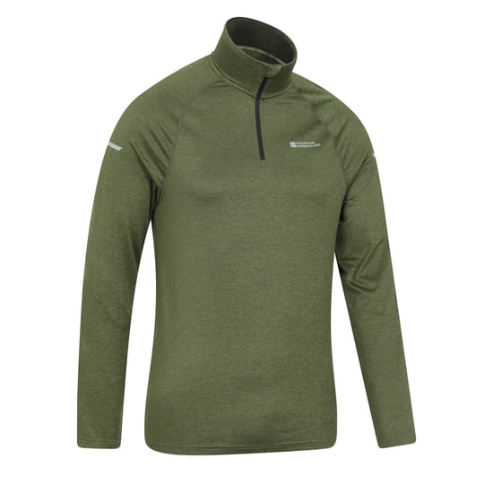 Mountain Warehouse Heren Echo gemêleerde gerecyclede semi-rits midlayer (Groen) - Image 3