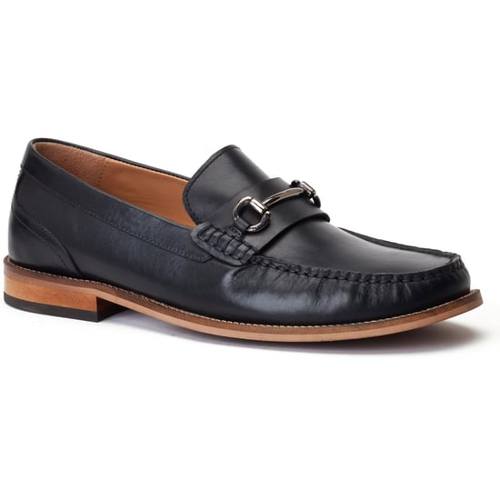 Base London Madison leren herenpantoffels zwart - Image 1