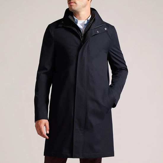 Ted Baker Erolson Mantel met trechterhals in Navy - Image 2
