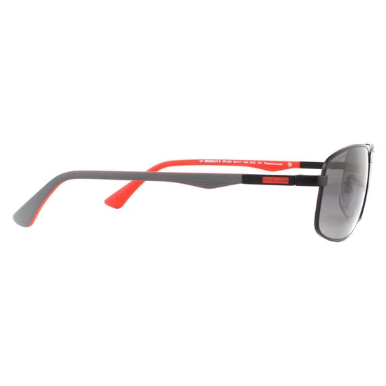 Police Sunglasses Brooklyn 8 SPL530 531Z Semi Matte Black Red Grey Gradient Polarized