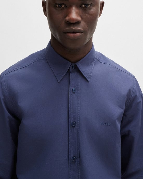 BOSS Orange Relegant 6 Heren Regular-Fit Shirt van Katoen Poplin met Kent Kraag - Image 2